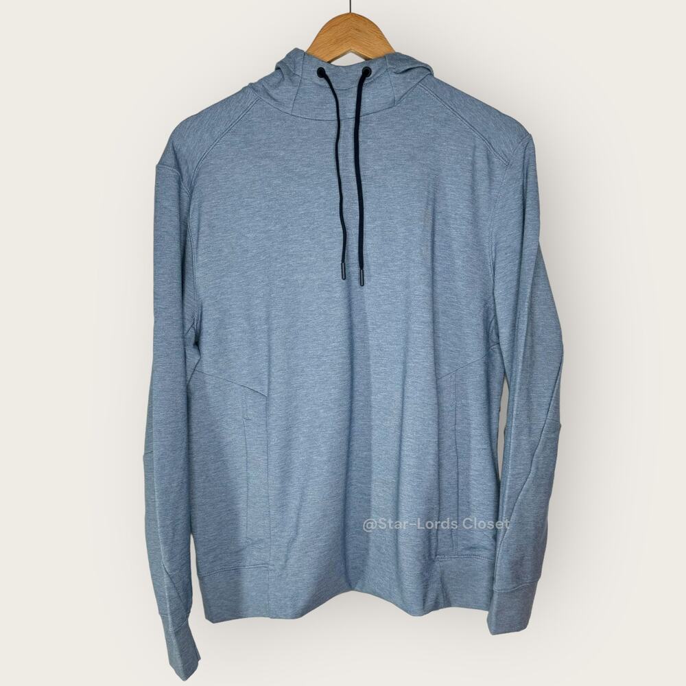 Ministry of Supply Fusion Terry Hoodie Sweatshirt | Small Blue Soft Wool Hoodie